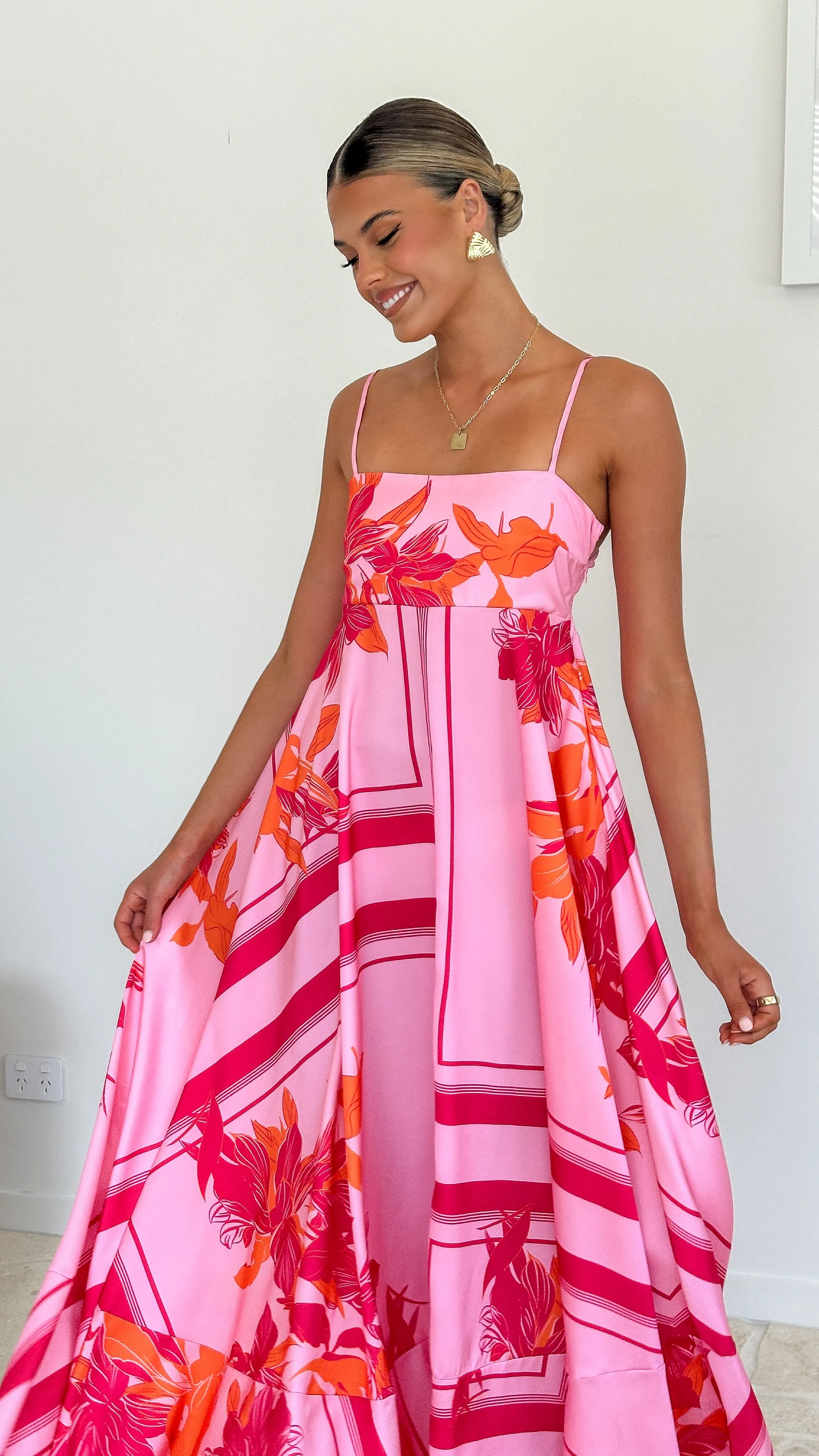 Kaethe Maxi Dress - Pink/Orange Billy J