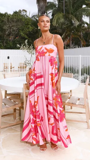 Kaethe Maxi Dress - Pink/Orange Billy J