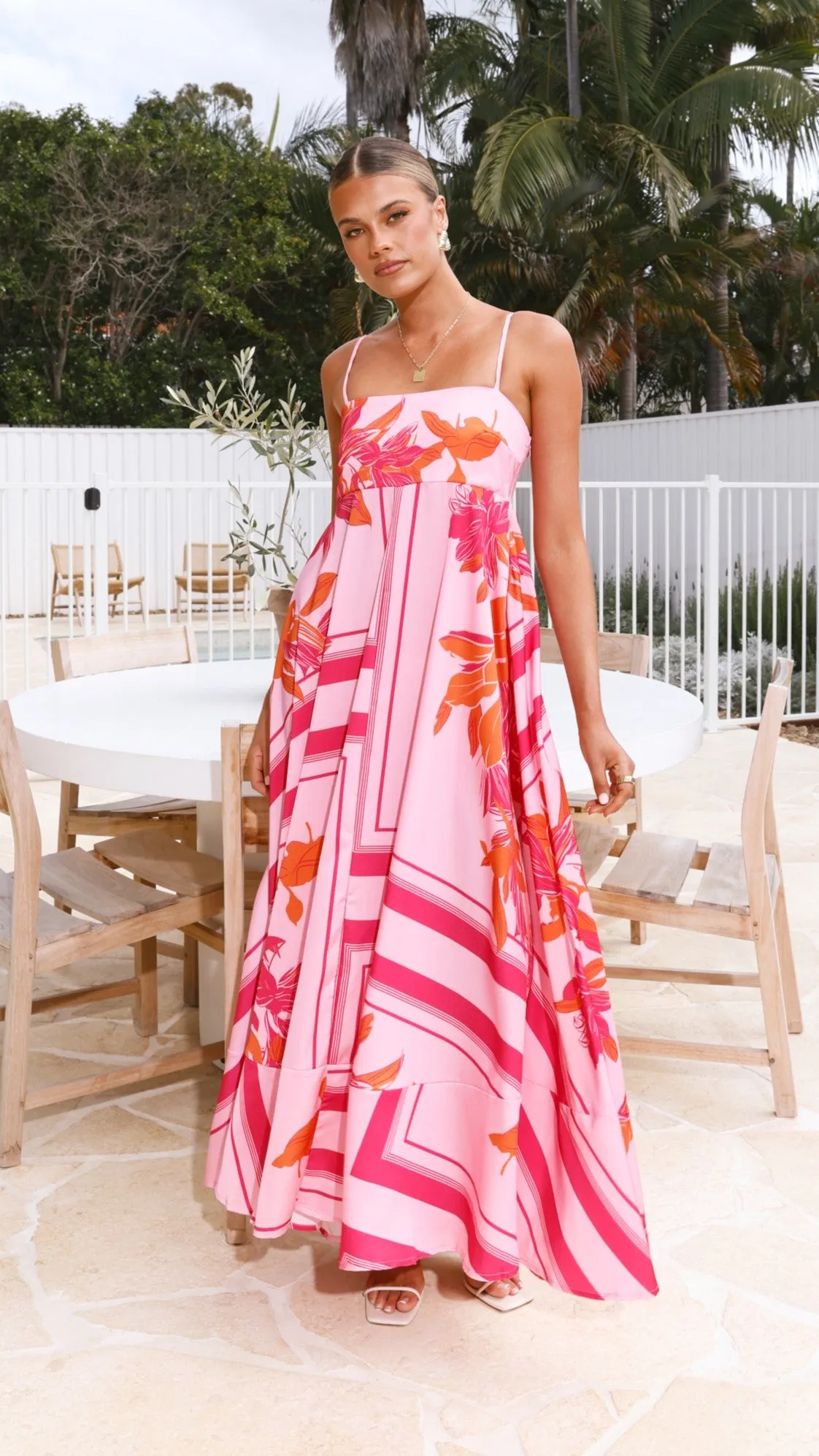 Kaethe Maxi Dress - Pink/Orange Billy J