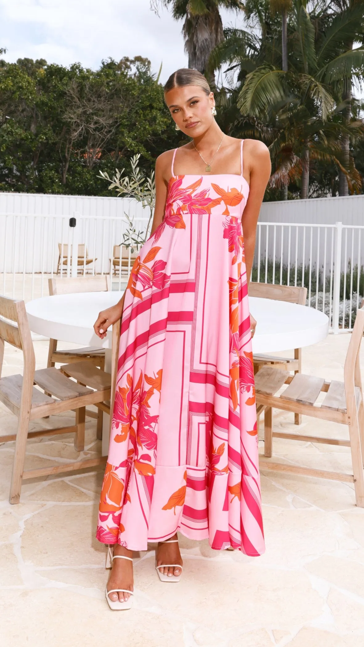 Kaethe Maxi Dress - Pink/Orange Billy J