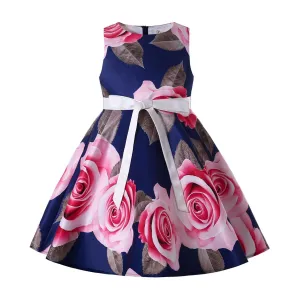 Kid's Aminah Floral Dress In Blue