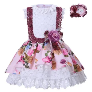 Kid's Eva Floral Dress In Multi