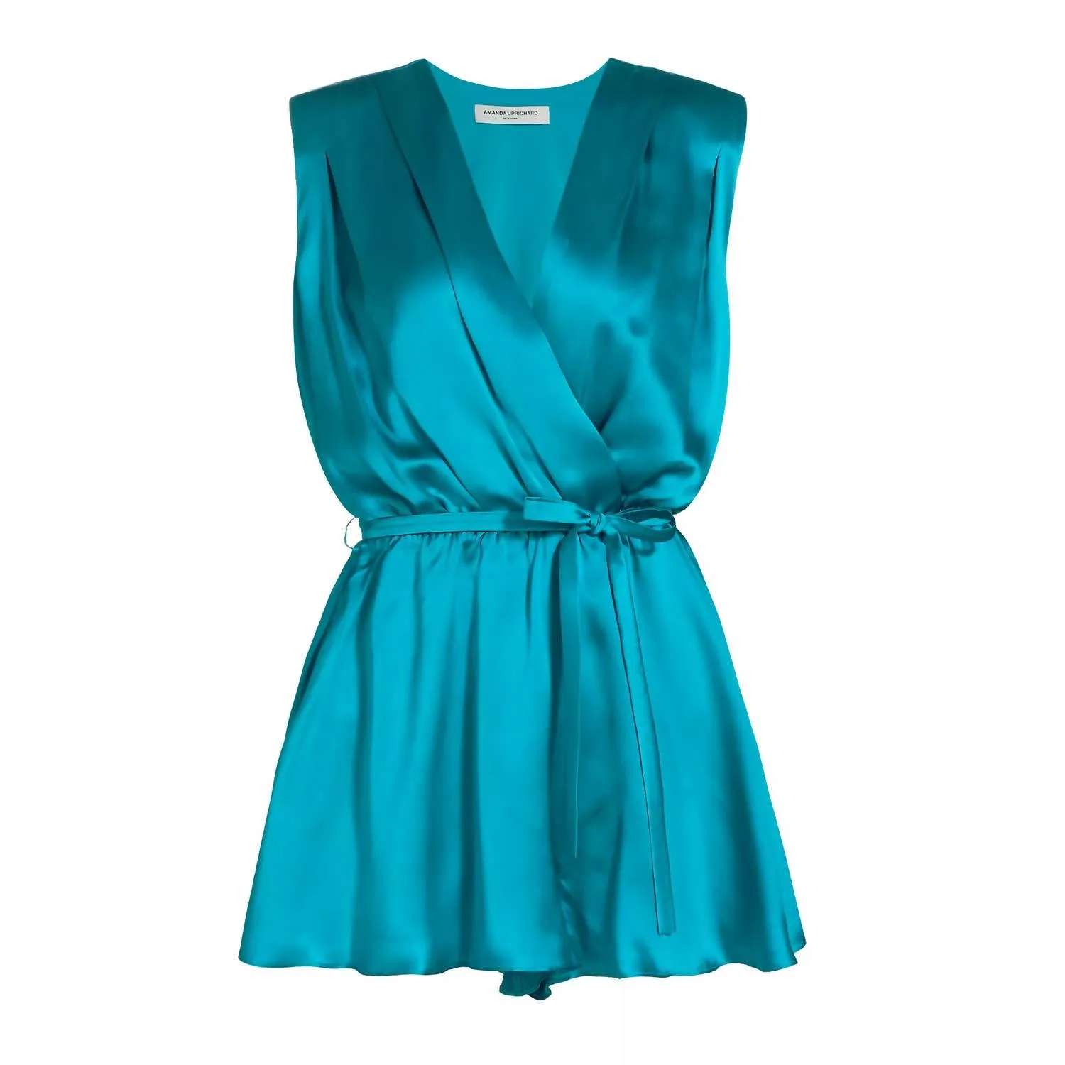 Lamarca Silk Romper In Maui Blue