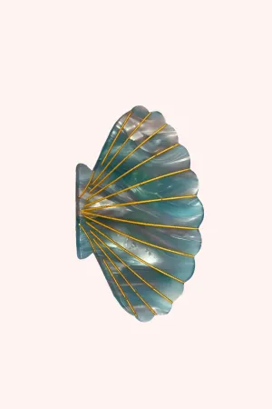Large Blue Marine Pastel Sea Shell Jaw Clip Annasui