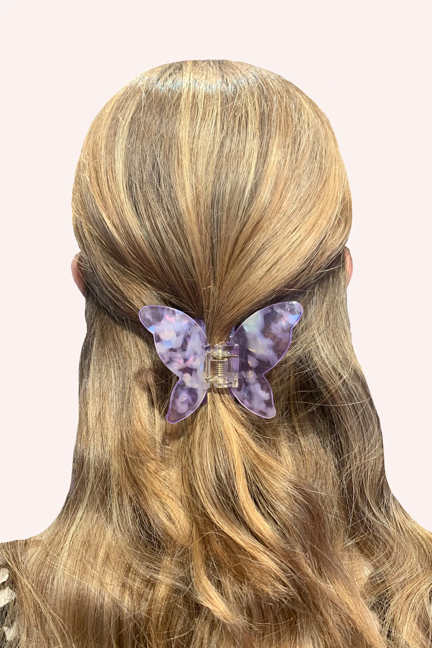 Large Gemstone Butterfly Jaw Clip Lavender Annasui