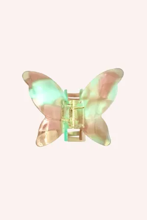 Large Gemstone Butterfly Jaw Clip Minty-Sand Annasui