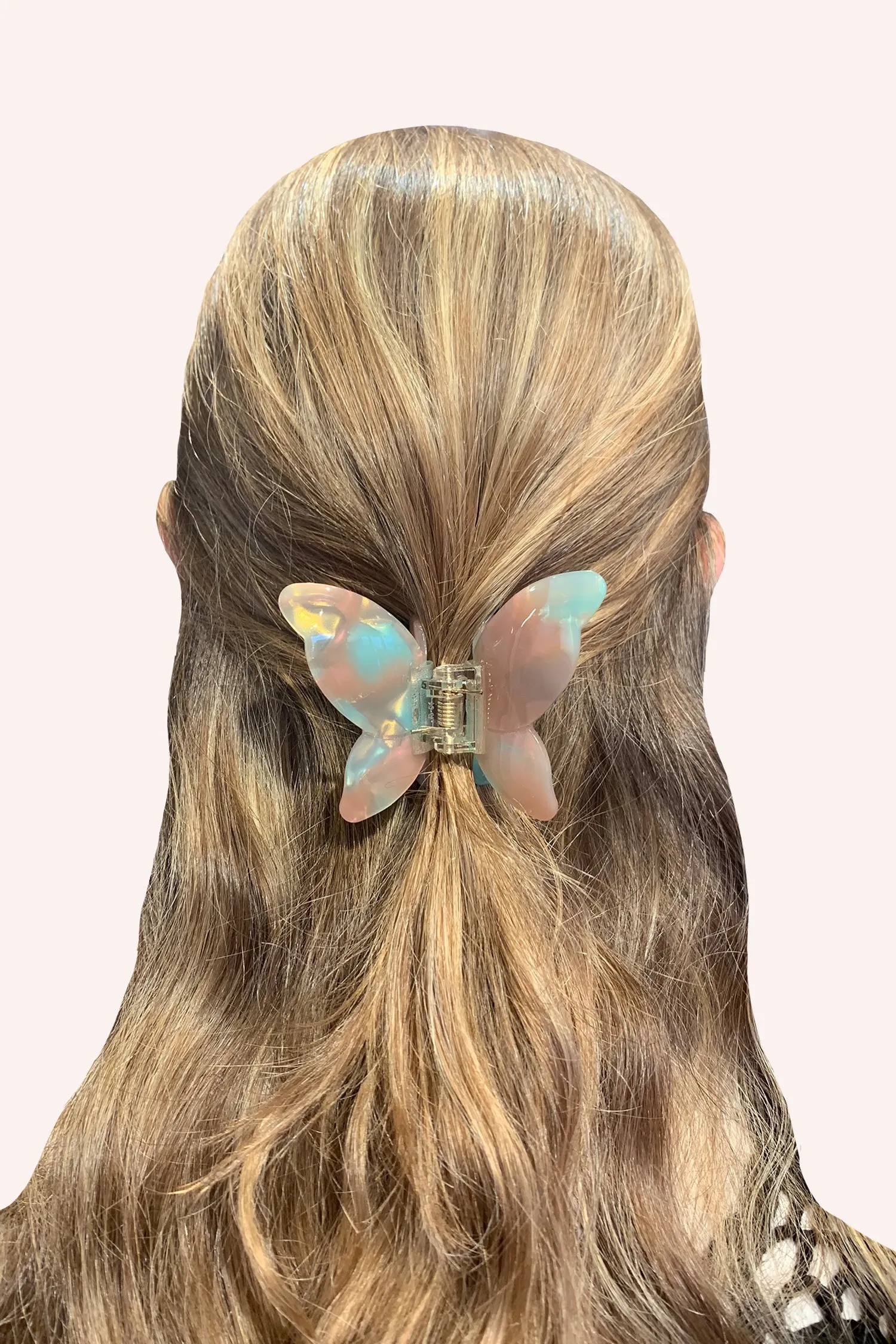 Large Gemstone Butterfly Jaw Clip Minty-Sand Annasui