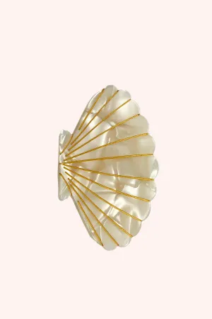 Large Ivory Pastel Sea Shell Jaw Clip Annasui