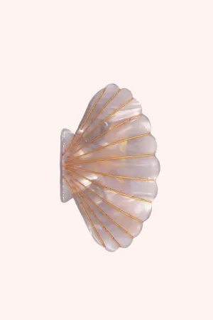 Large Rosie Pink Pastel Sea Shell Jaw Clip Annasui