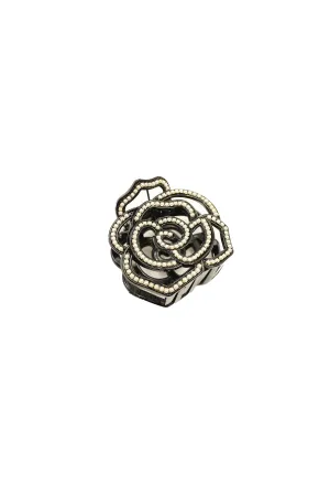 Large Vera Cut Out Flower Jaw Clip Black Annasui