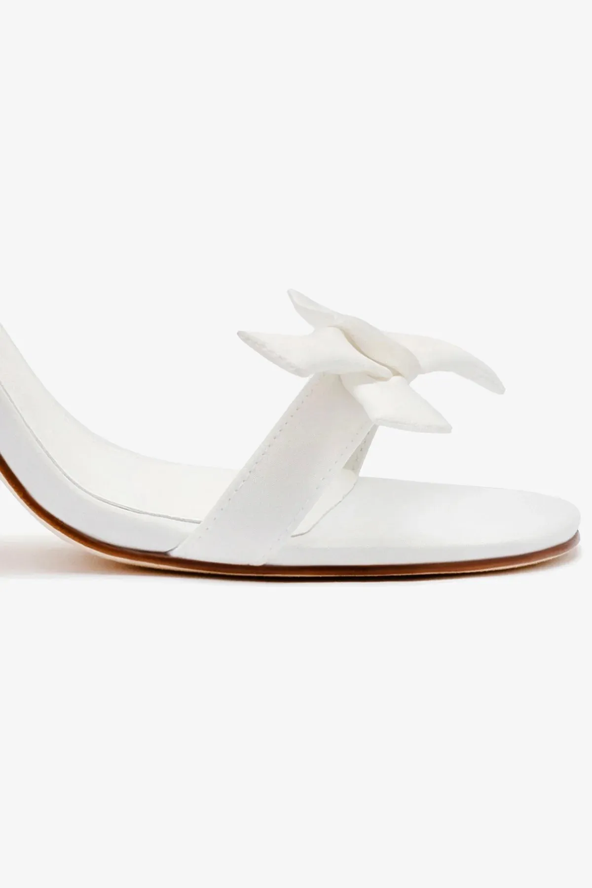 Larroud x Markarian Bridal Sandal In White Satin