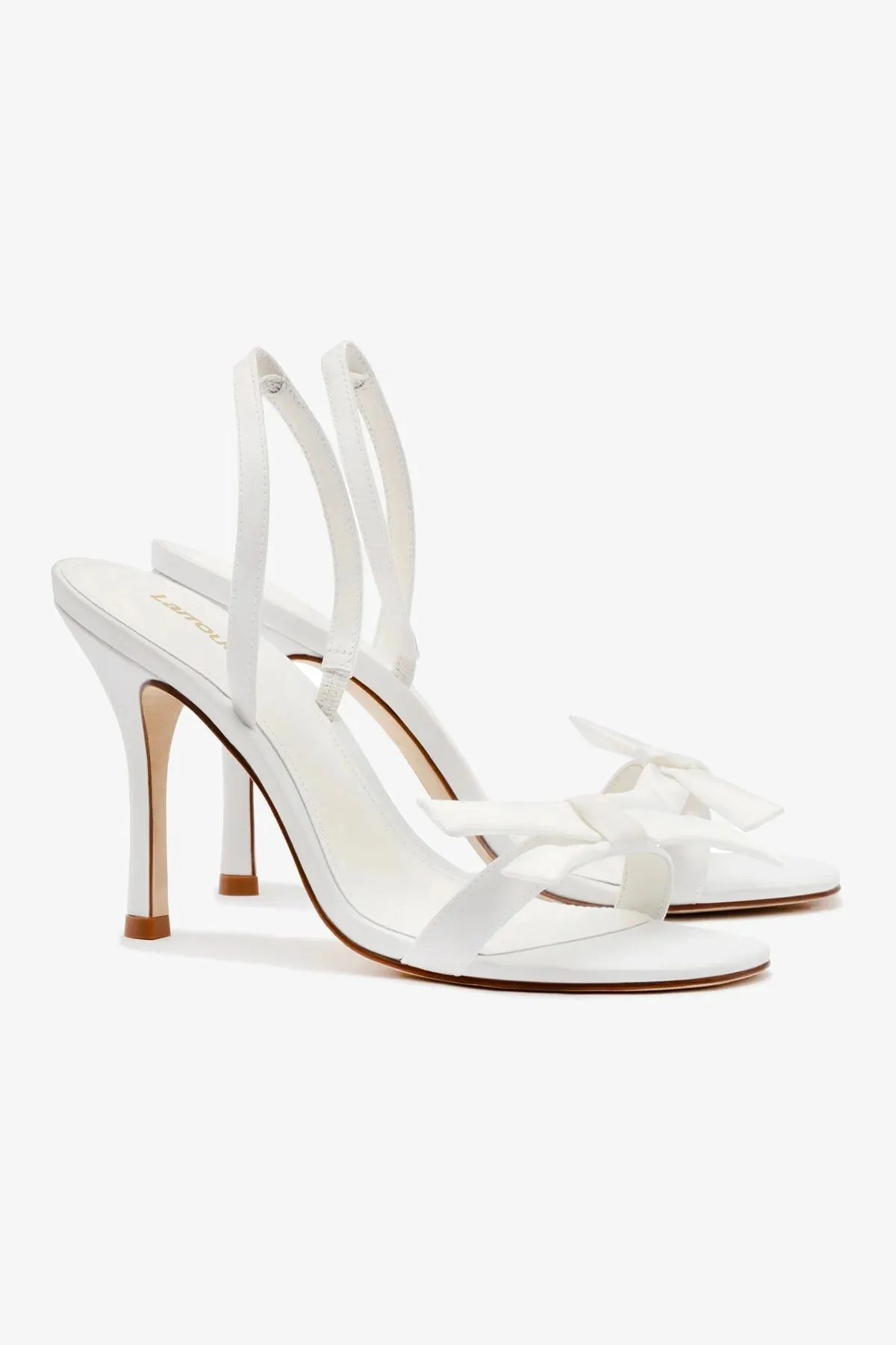 Larroud x Markarian Bridal Sandal In White Satin