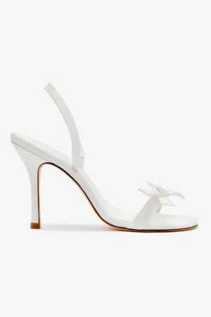 Larroud x Markarian Bridal Sandal In White Satin