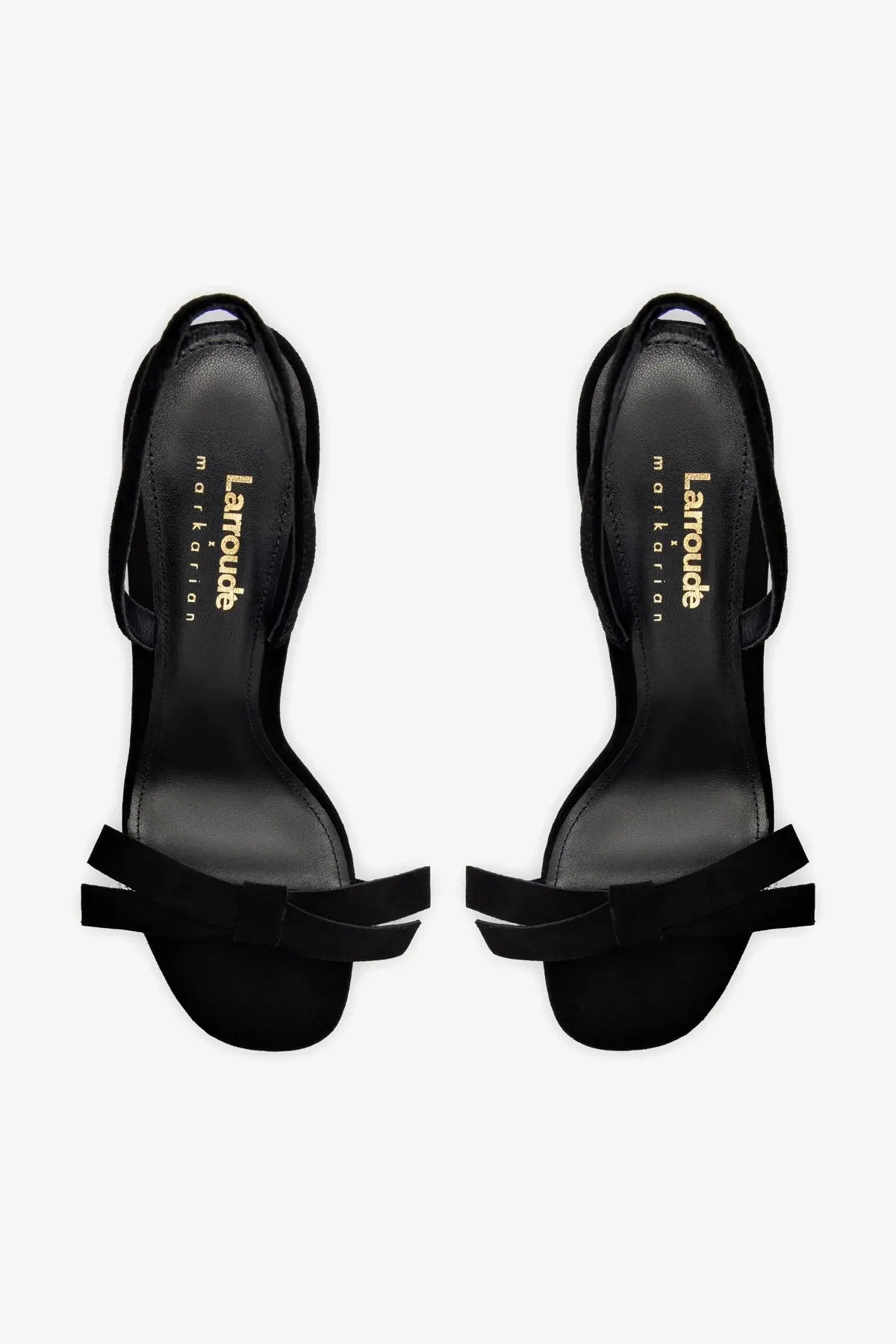 Larroud x Markarian Sandal In Black Suede and Crystals