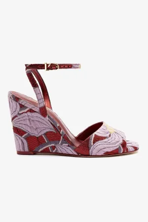 Larroud x Markarian Wedge In Red Floral Dutel