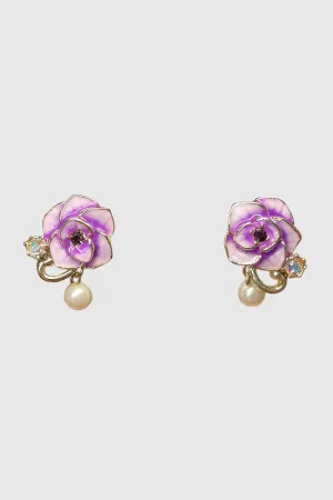 Lavender Rose Earrings Annasui