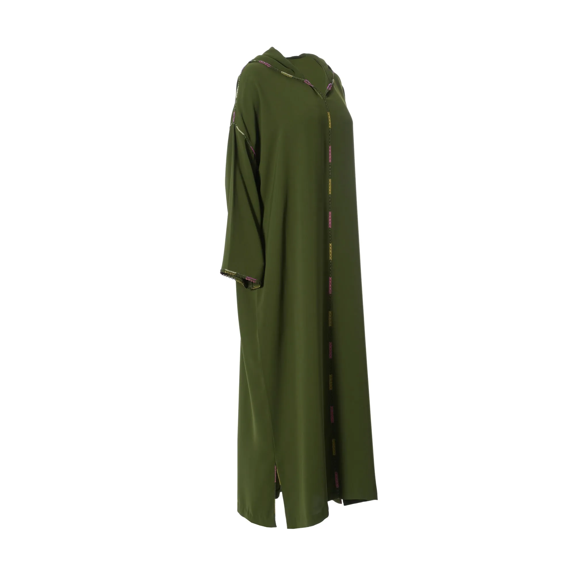 Laylati Women's Dark Green Jalabiya, Free Size