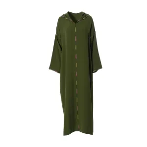 Laylati Women's Dark Green Jalabiya, Free Size