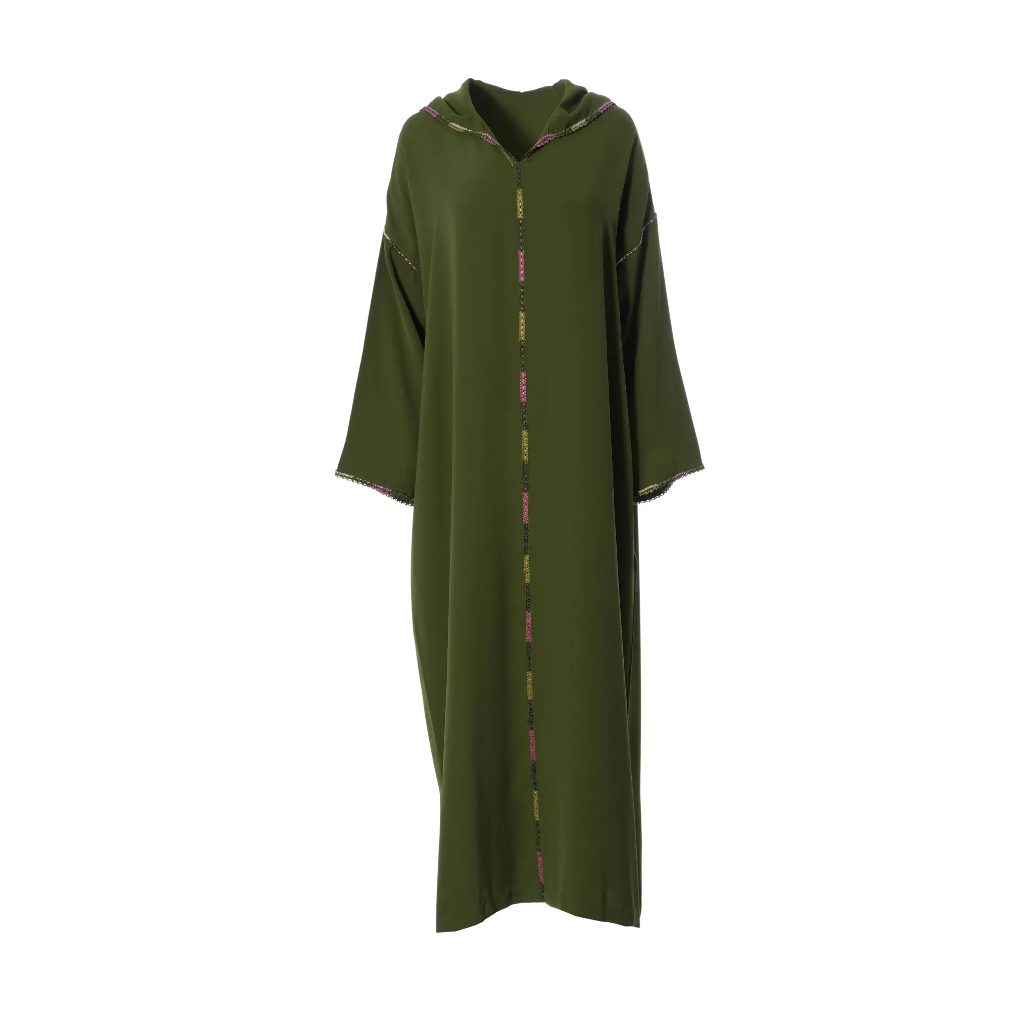 Laylati Women's Dark Green Jalabiya, Free Size