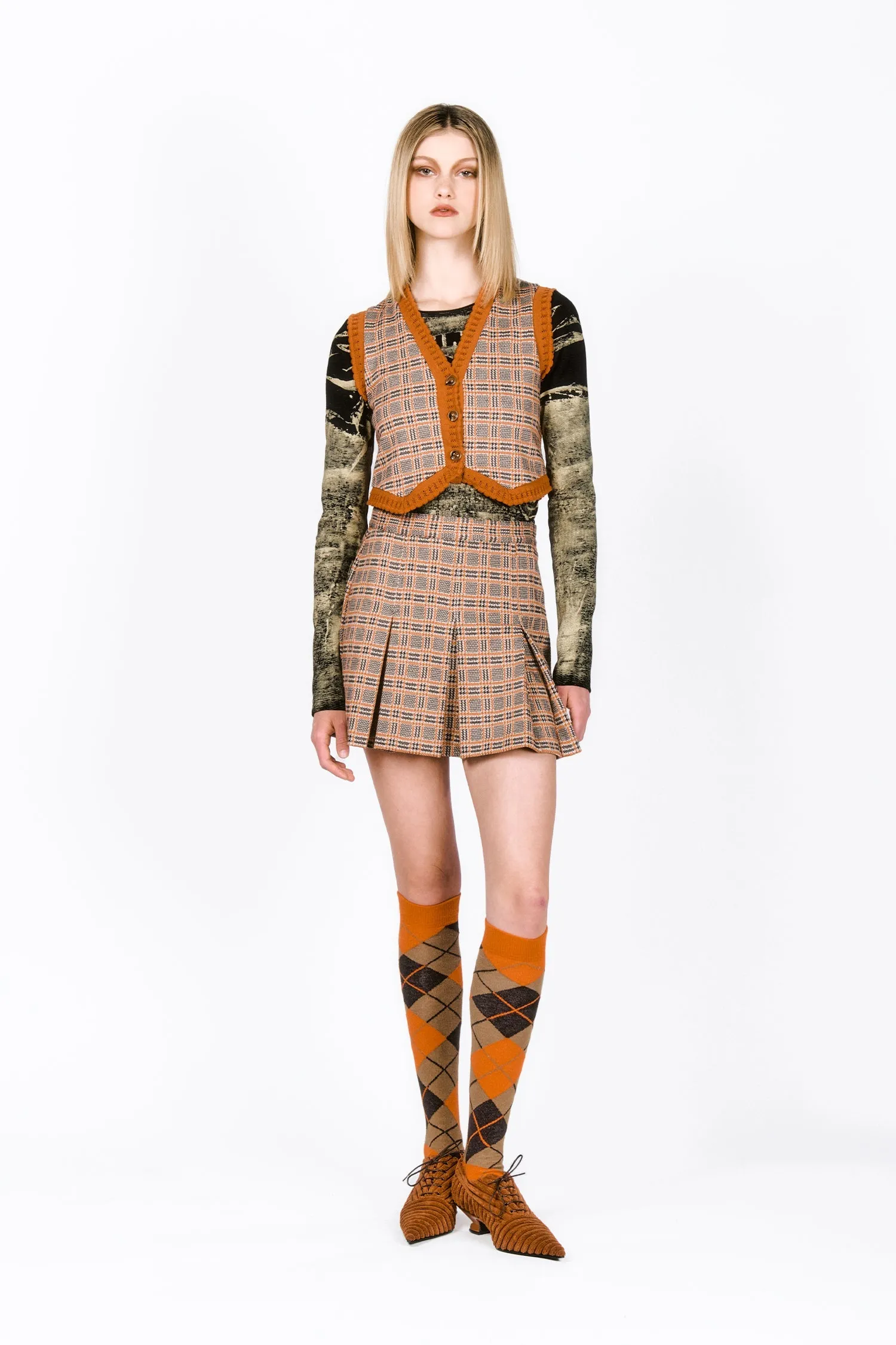 Londonderry Knit Mini Skirt Annasui