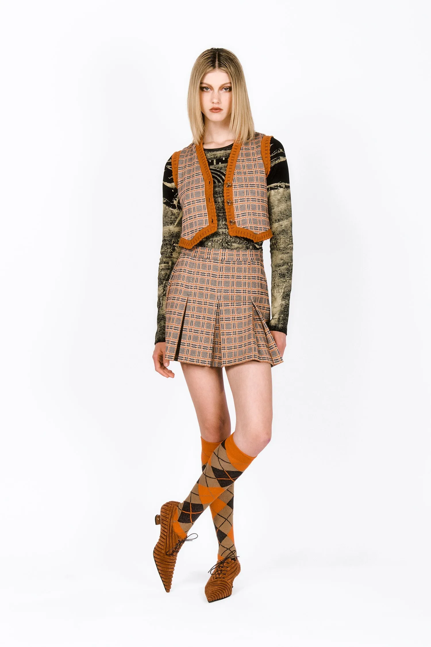 Londonderry Knit Mini Skirt Annasui