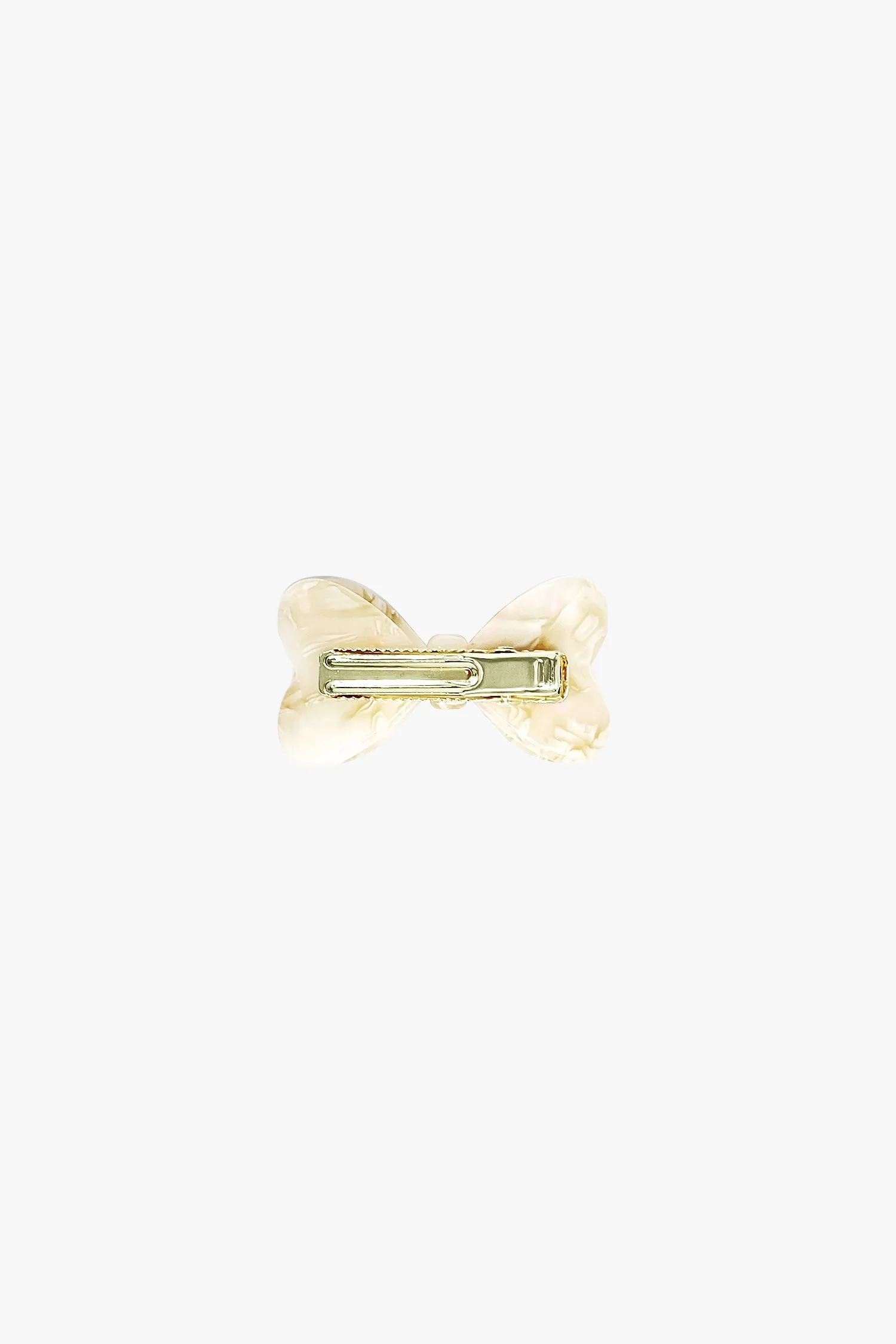 Love Puff Bow Side Clamp- Ivory Annasui