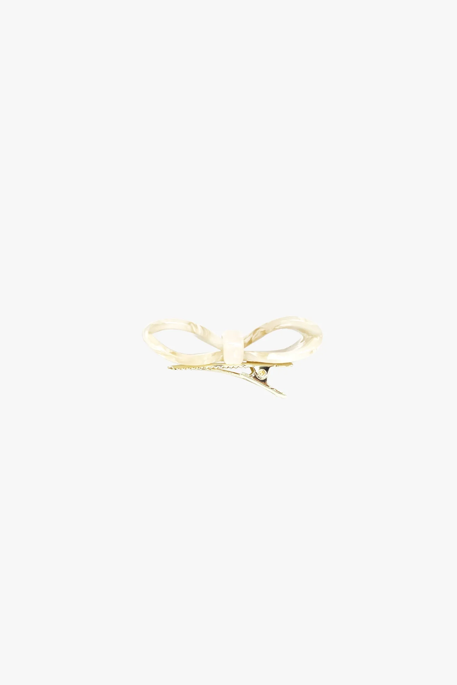 Love Puff Bow Side Clamp- Ivory Annasui