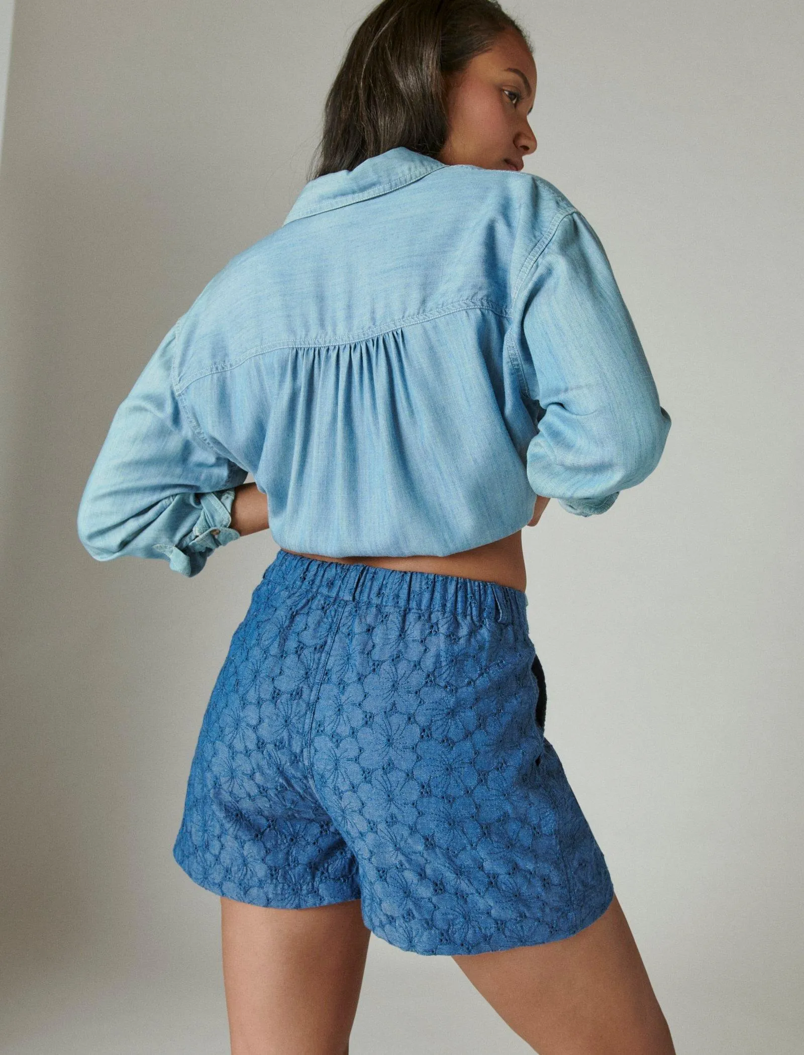 Lucky Brand Womens Button Fly Eyelet Short