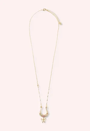 Lucky Horseshoe Charm Necklace - Gold Annasui