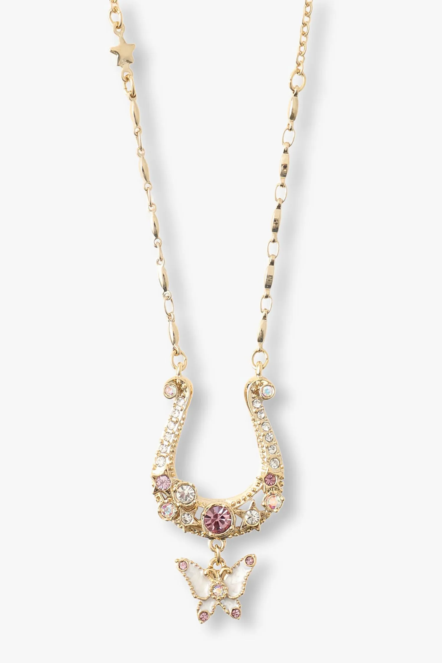 Lucky Horseshoe Charm Necklace - Gold Annasui