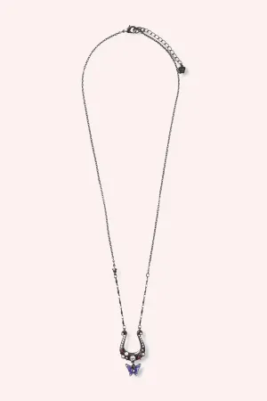 Lucky Horseshoe Charm Necklace - Gunmetal Annasui
