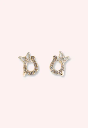 Lucky Horseshoe Stud Earrings - Gold Annasui