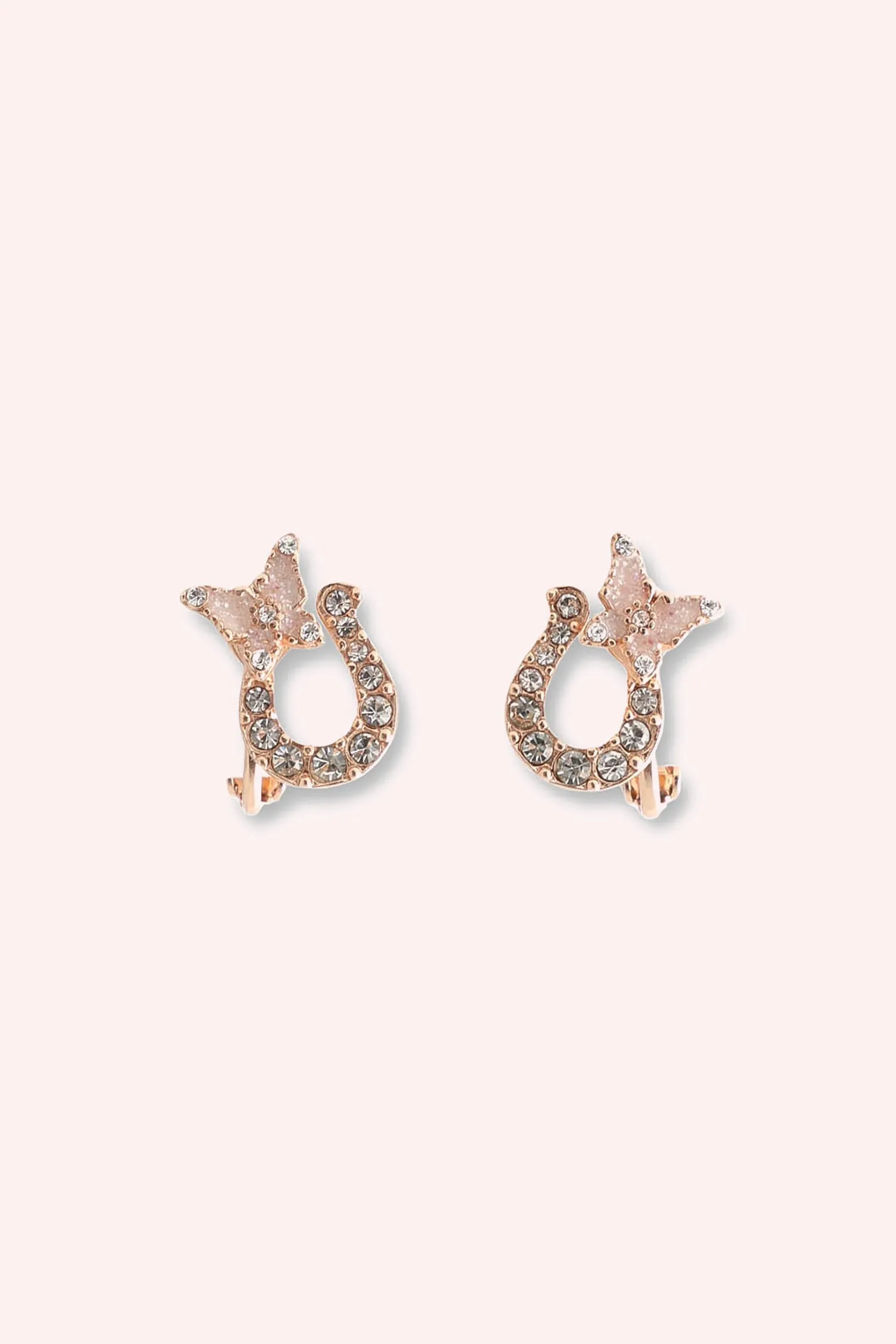 Lucky Horseshoe Stud Earrings - Rose Gold Annasui