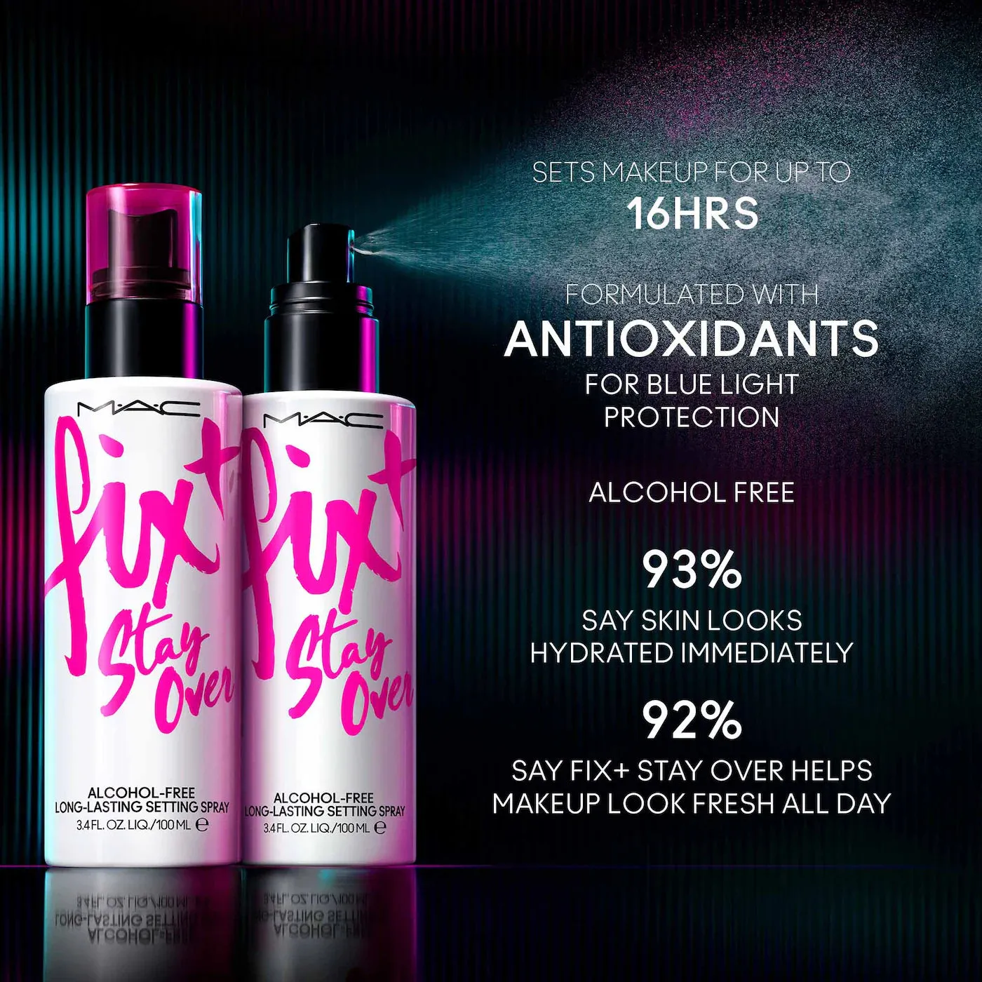 MAC Cosmetics FIX  Stay Over Alcohol-Free Long Lasting Setting Spray Mini - 30ml NIB