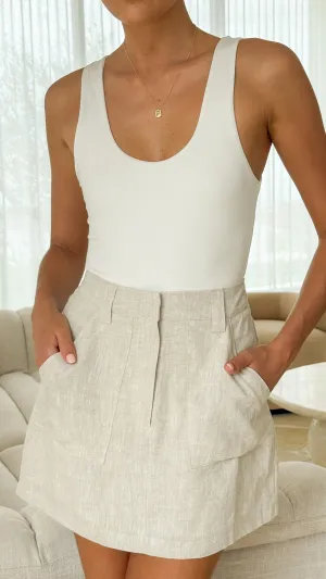 Maggie Mini Skirt - Natural Billy J