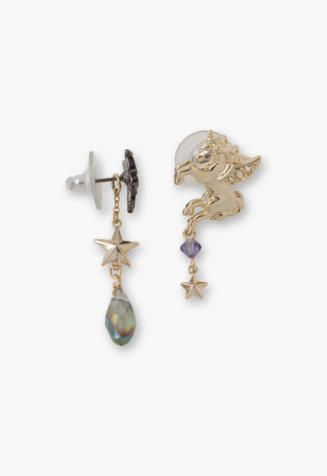 Magical Butterfly Unicorn Earrings-Gold Annasui