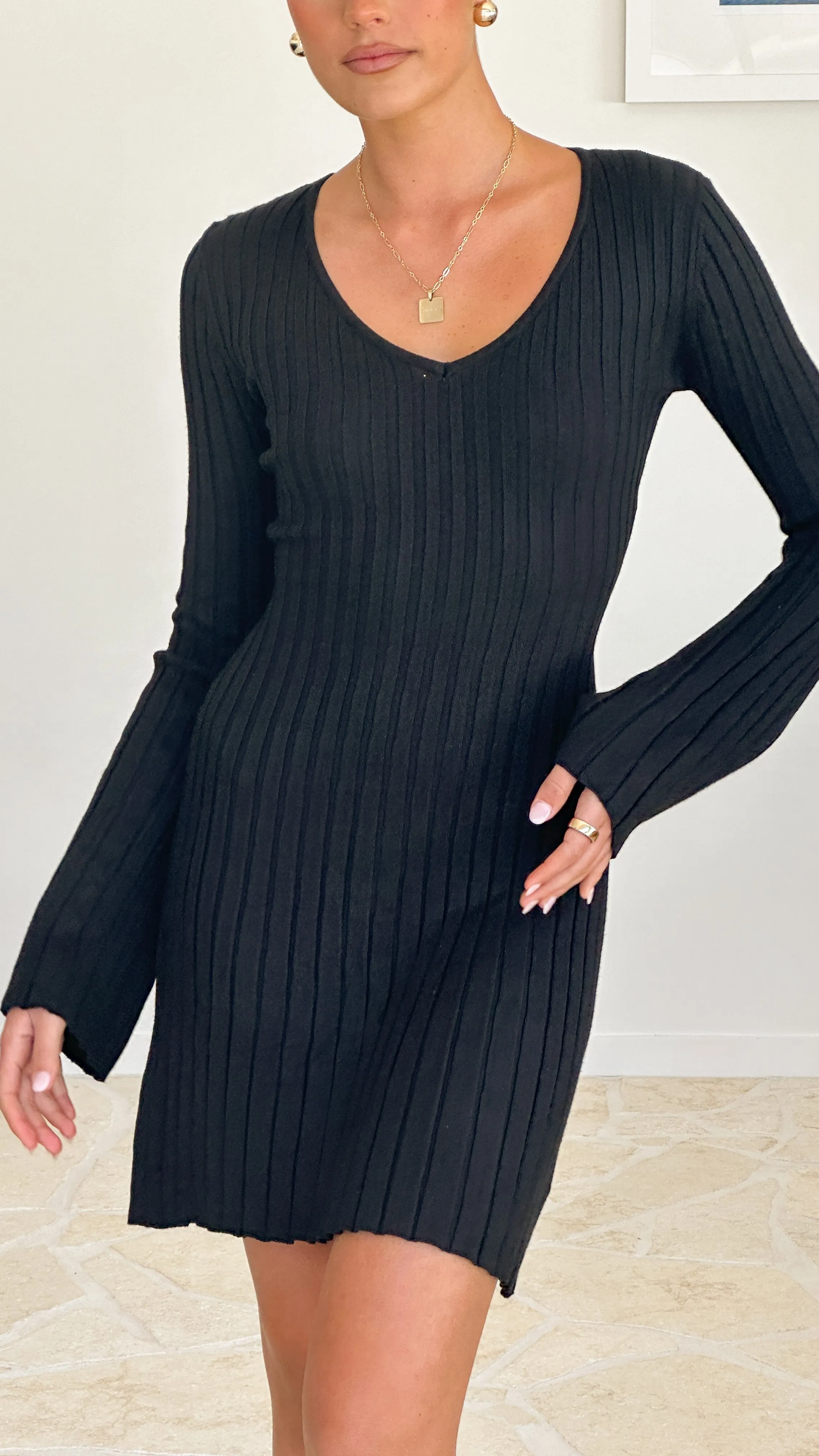 Marcella Mini Dress - Black Billy J