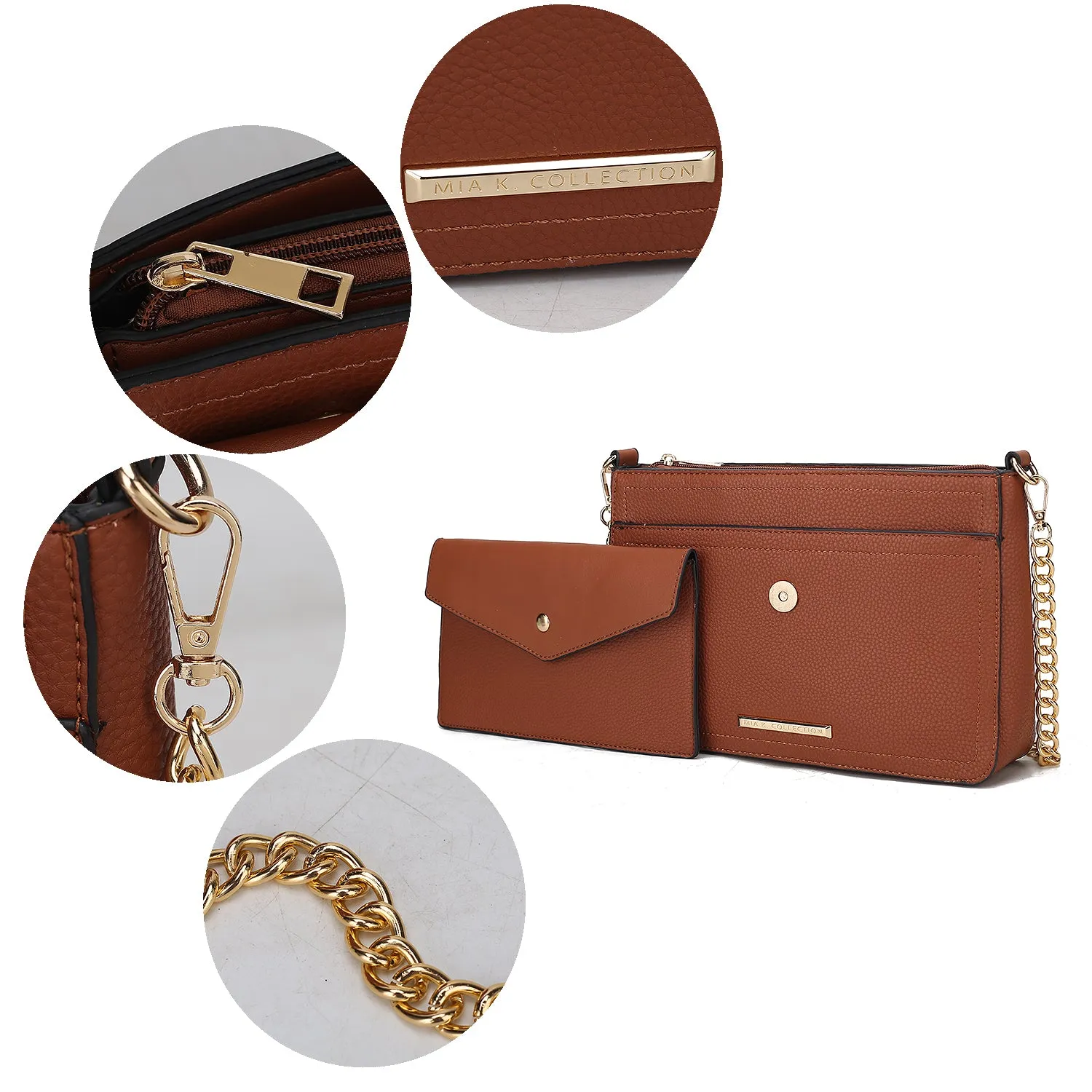 Maribel Vegan Leather Womens 3-in-1 Crossbody Bag