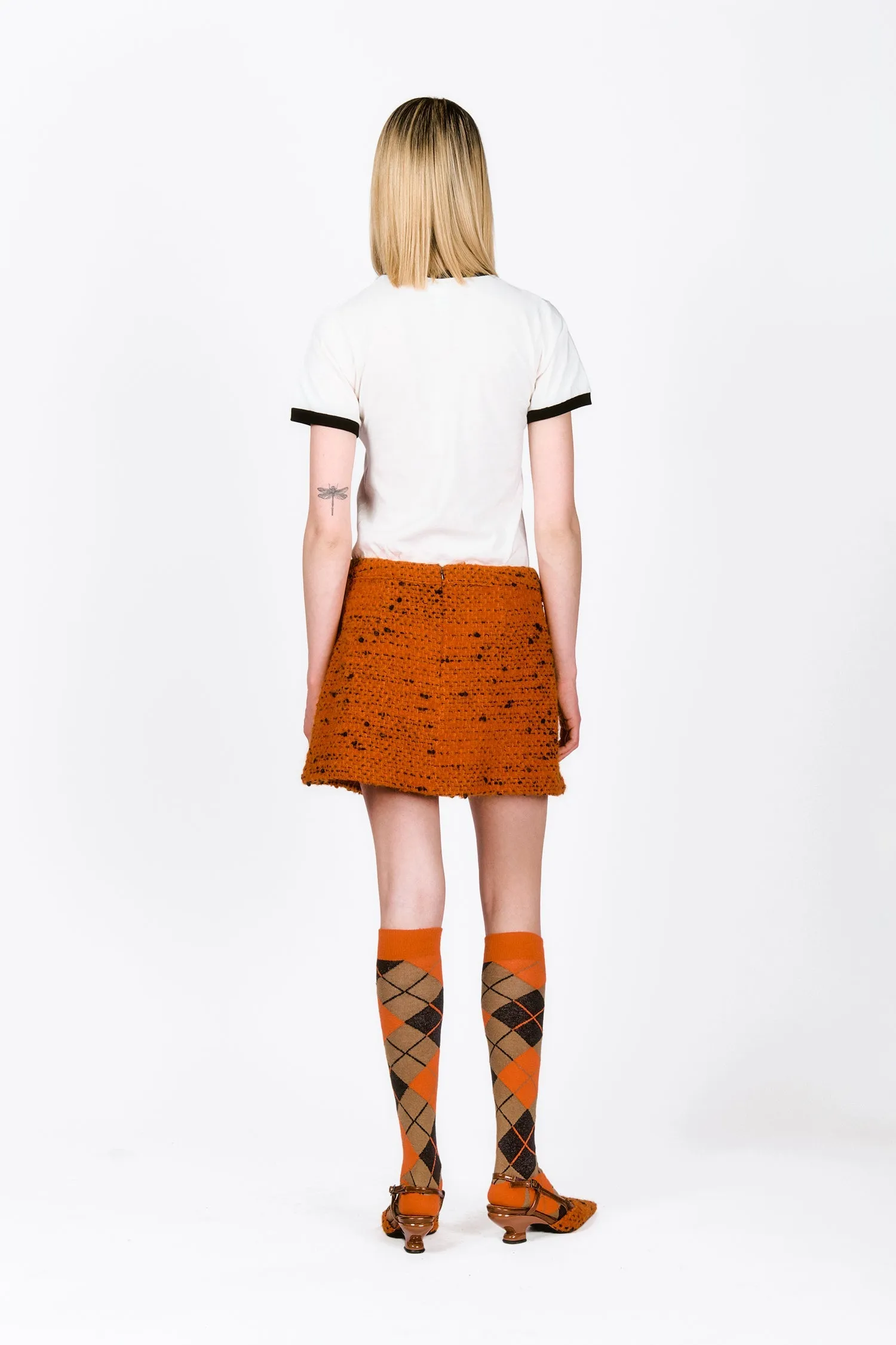 Marmalade Tweed Pleated Mini Skirt Annasui