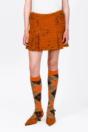 Marmalade Tweed Pleated Mini Skirt Annasui