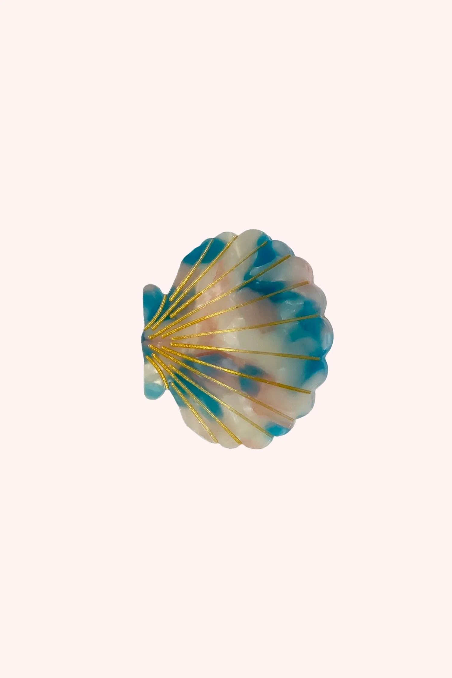 Medium Blue Marine Pastel Sea Shell Jaw Clip Annasui
