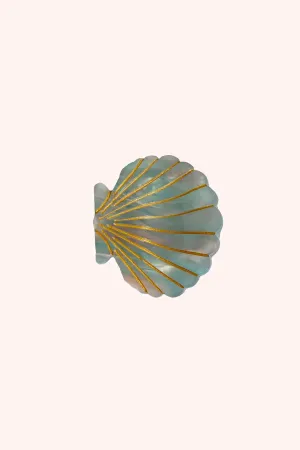 Medium Lavender Aqua Pastel Sea Shell Jaw Clip Annasui