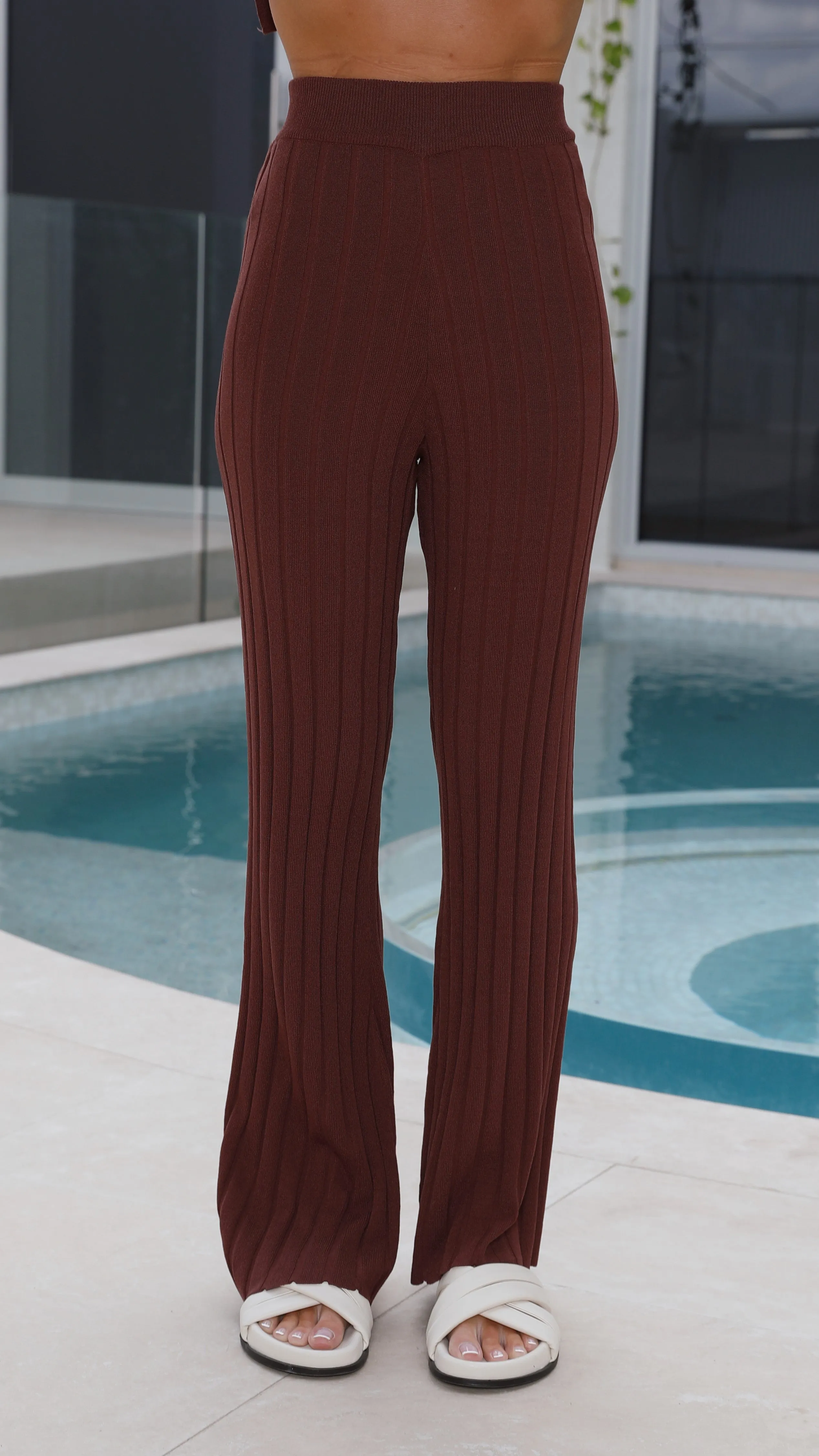 Megan Knit Pants - Chocolate Billy J