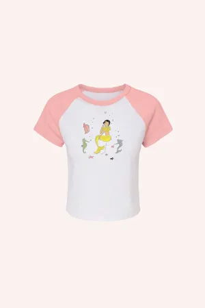 Mermaid Raglan Baby Tee Pink Annasui