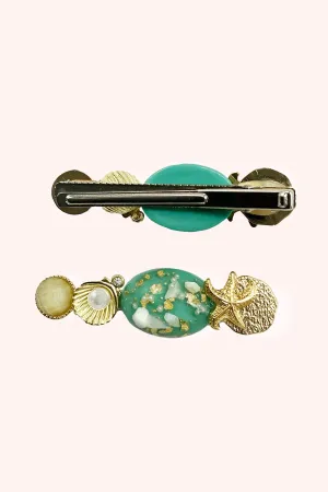 Mermaid Shell Clamp Clip Aqua Annasui