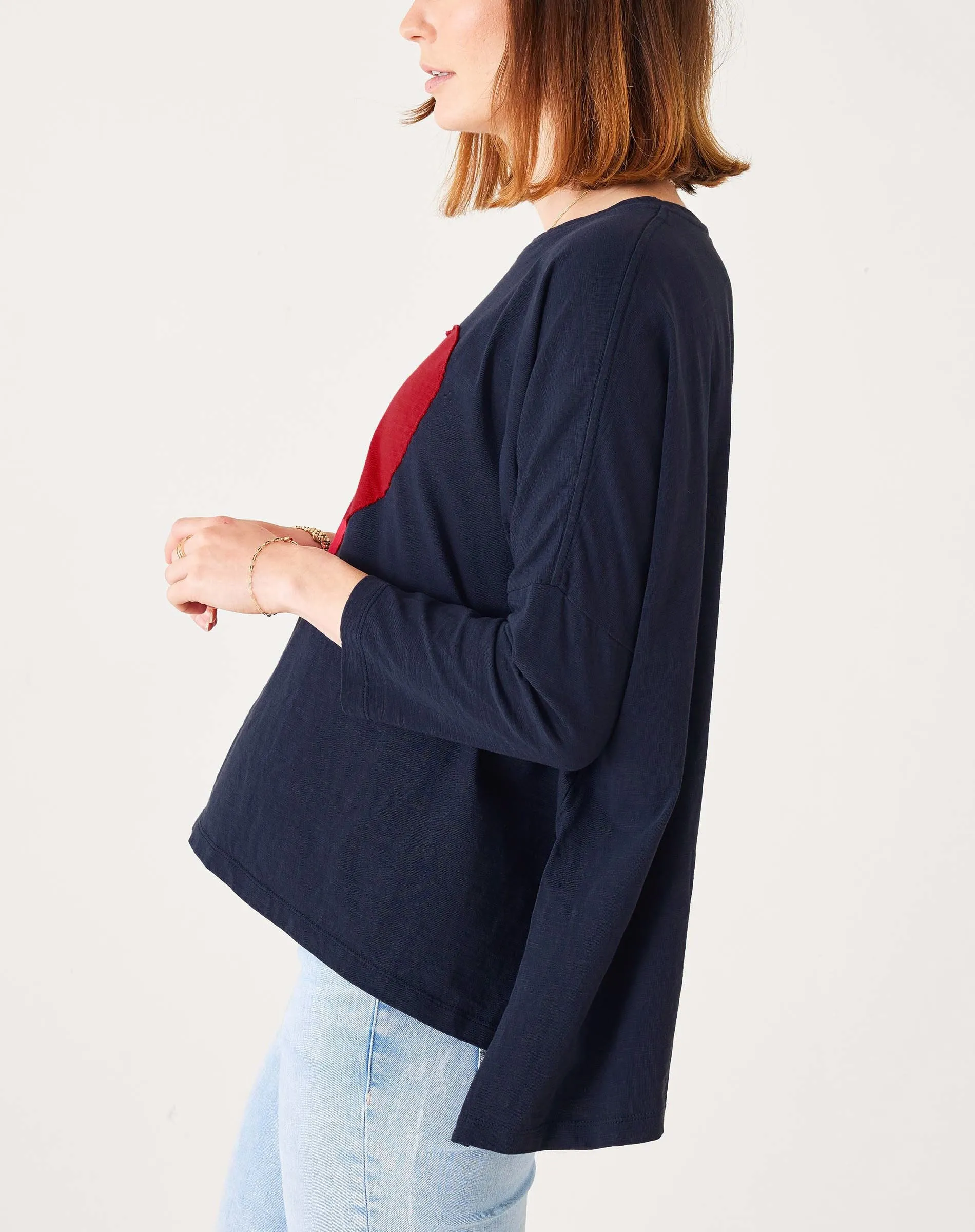 MERSEA - CATALINA LONG SLEEVE SLUB TEE WITH HEART