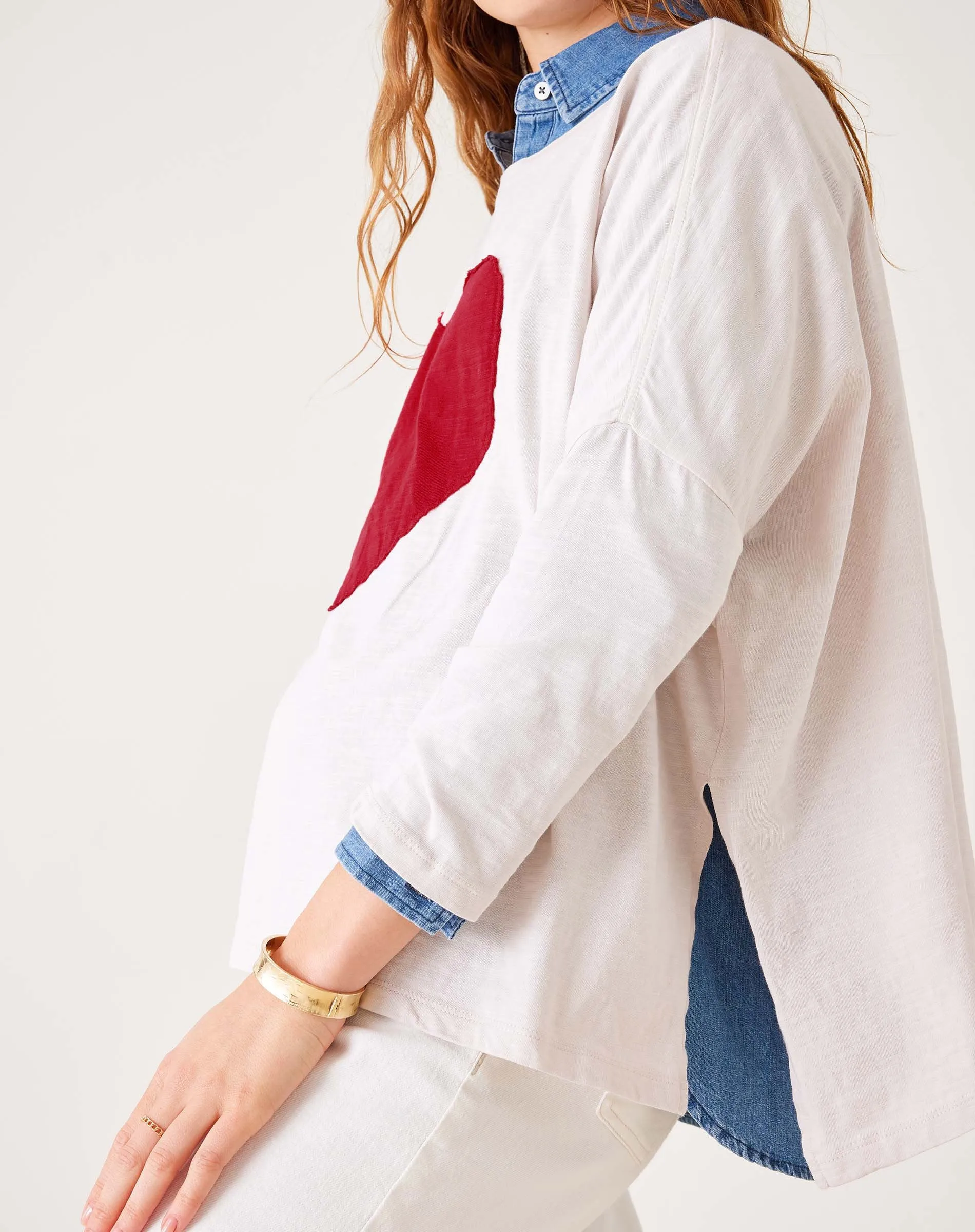 MERSEA - CATALINA LONG SLEEVE SLUB TEE WITH HEART