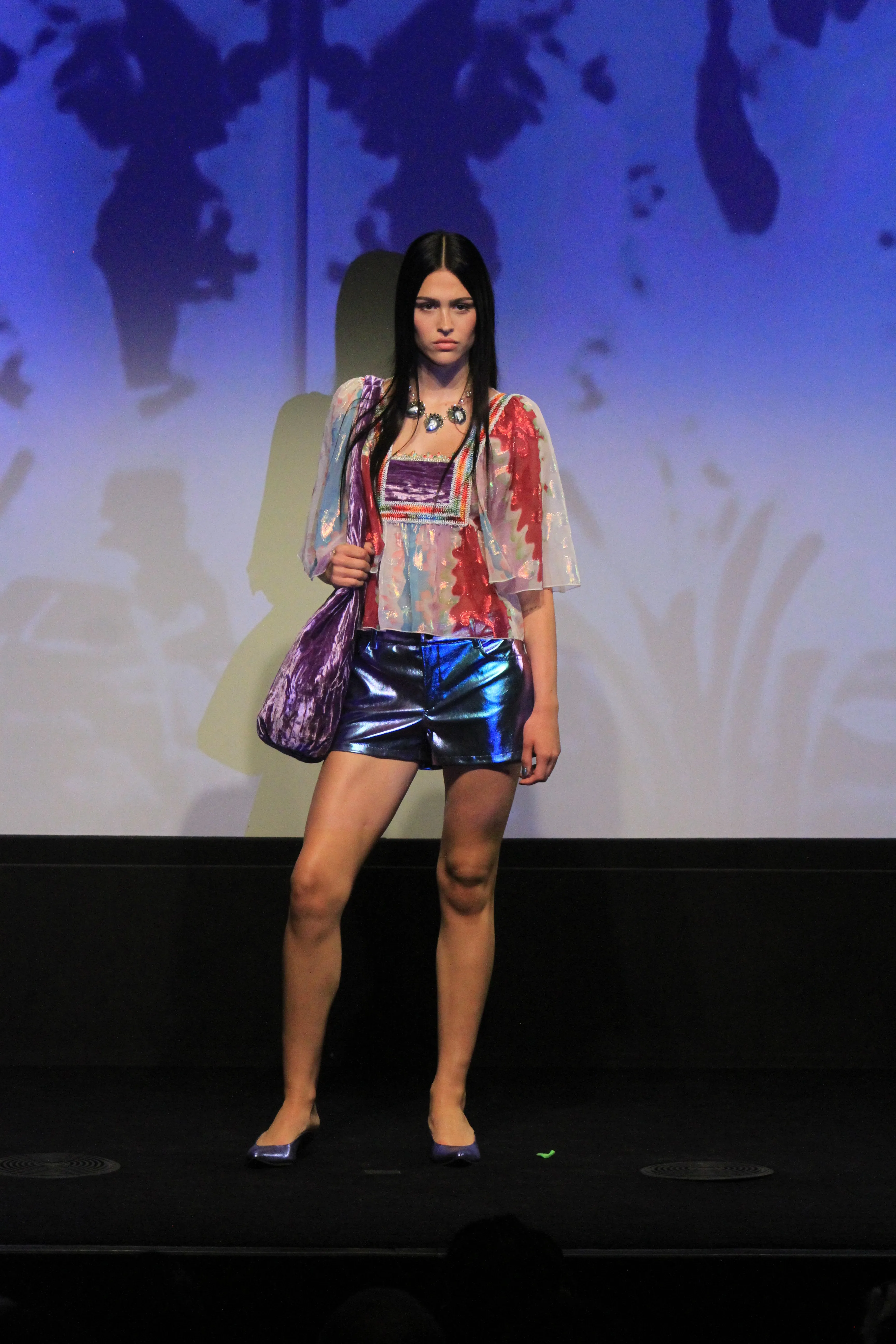 Metallic Faux Leather Shorts Annasui