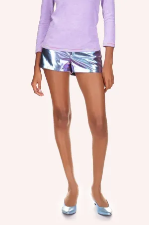 Metallic Faux Leather Shorts Annasui