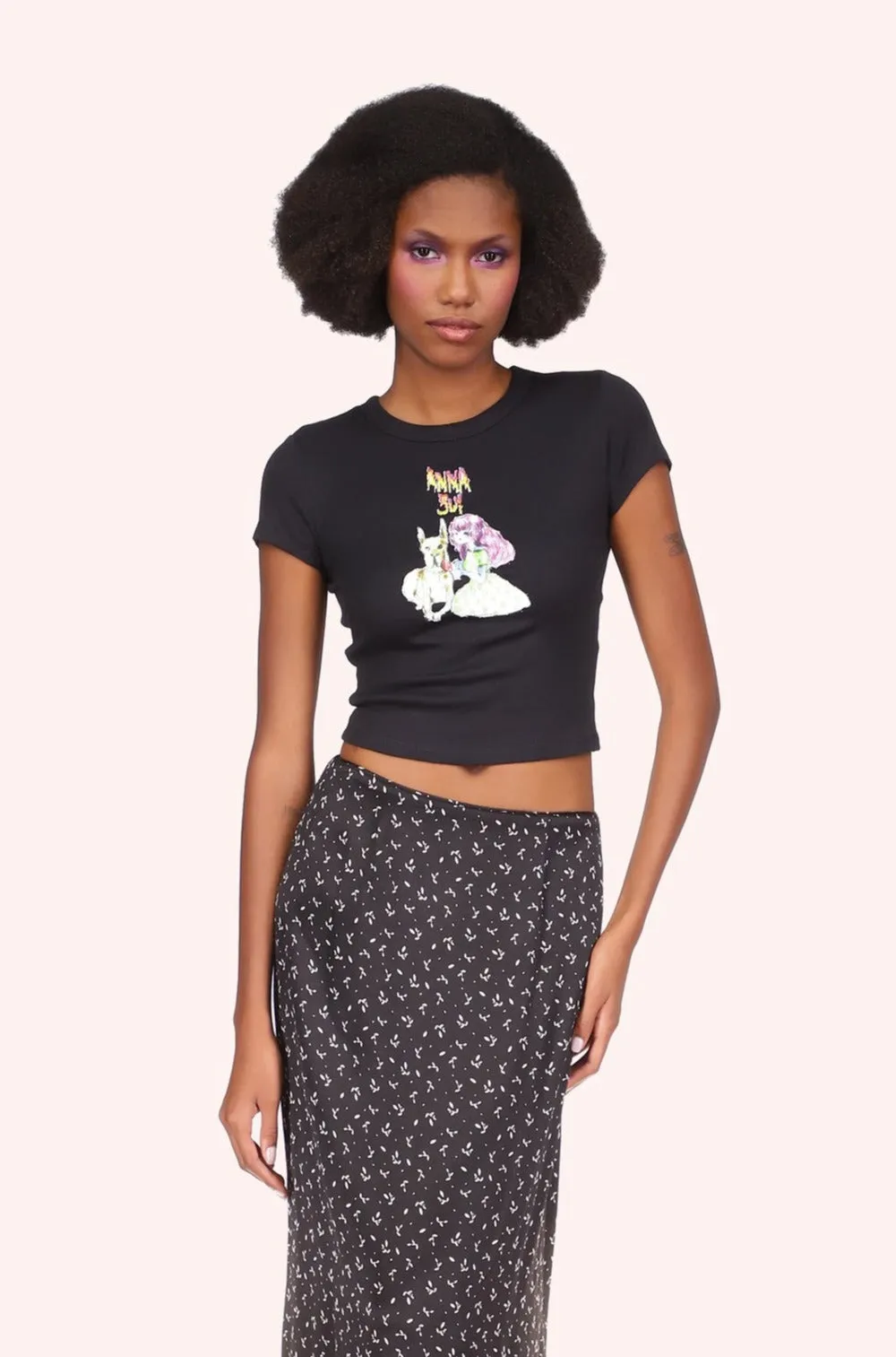 Micro Ribbed Baby Tee Annasui
